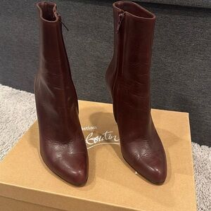 Christian Louboutin Paris Oxblood Calf leather booties size 6.5